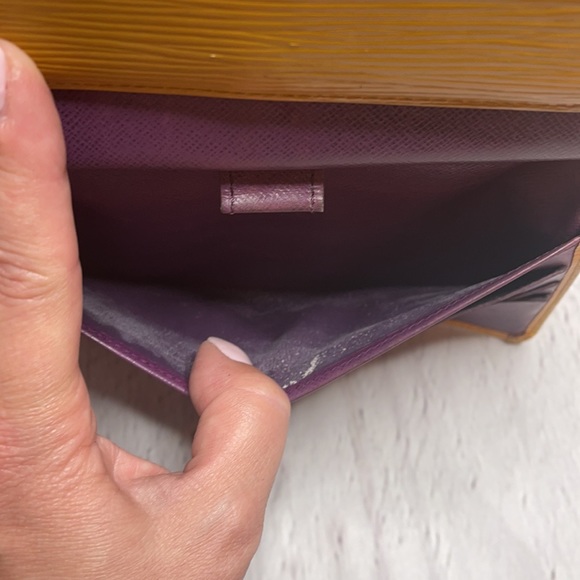Auth Louis Vuitton PTI Clutch Wallet Yellow Purple - Picture 12 of 13